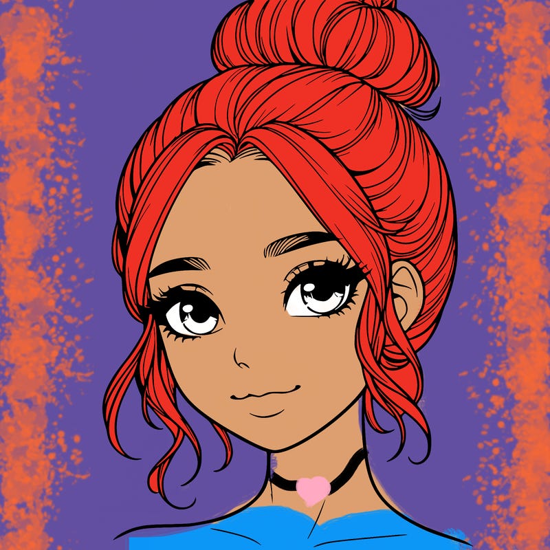 realistic pretty girl with hair in bun