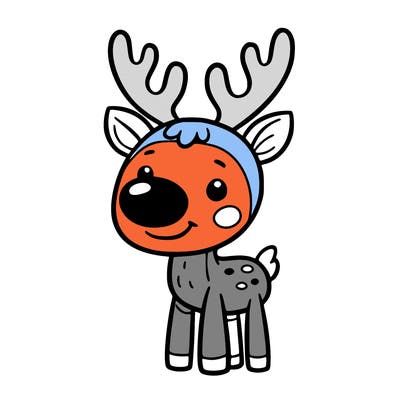 a reindeer with a red nose