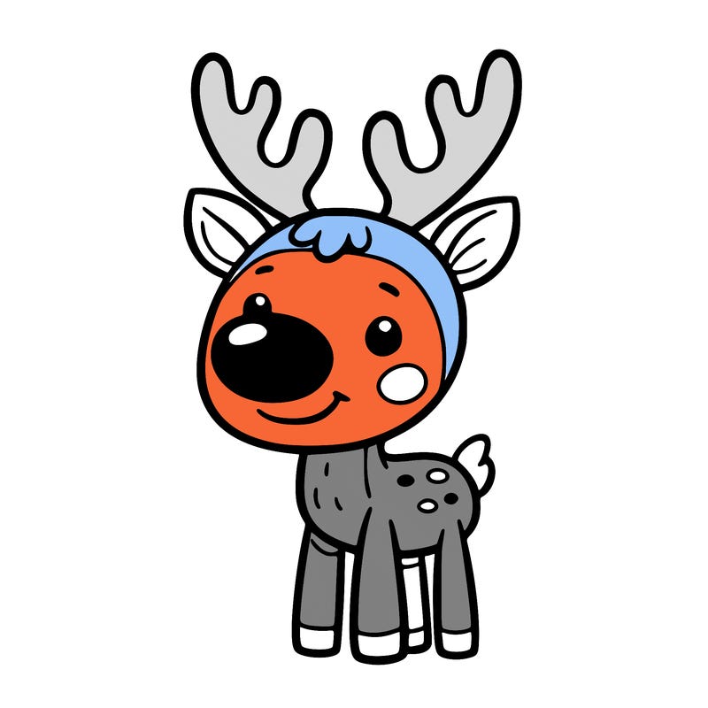 a reindeer with a red nose
