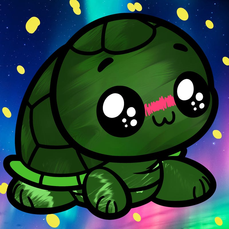 cute little animated turtle