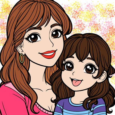 mom and her daughter realistic