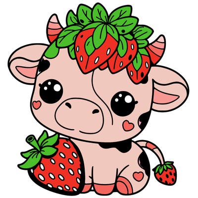 cute strawberry cow