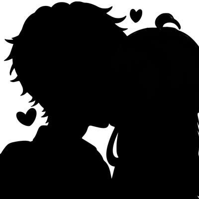 a boy and girl kissing anime