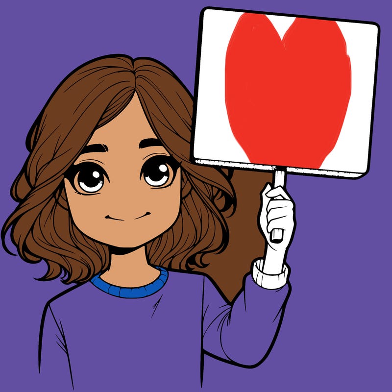 realistic girl holding up a sign