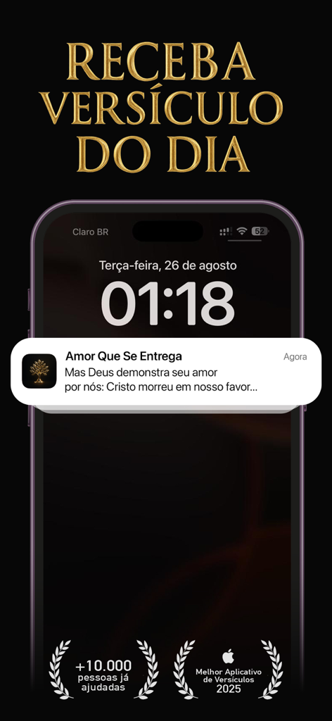 Haven Bible Chat Widget Recap - Haven Bible app daily verse notification on an iPhone lock screen