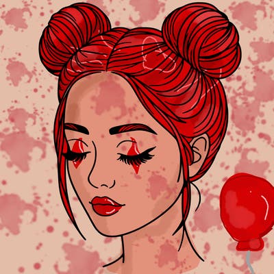 woman with hair buns