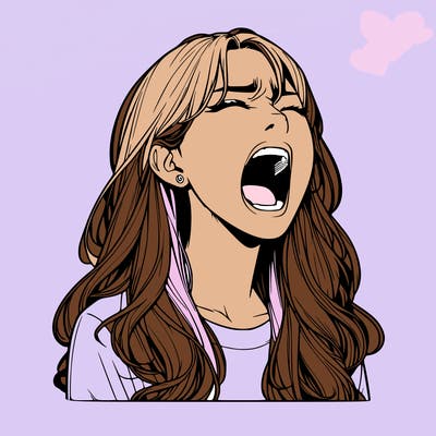 screaming realistic, girl