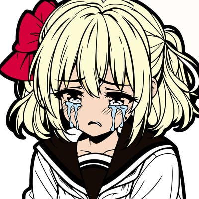 anime girl crying