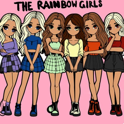 a group of girls realistic