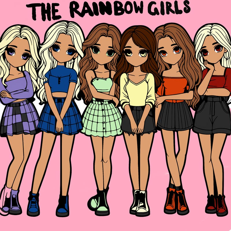 a group of girls realistic