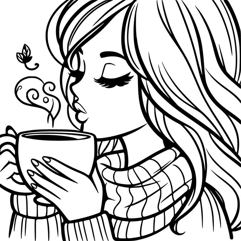 woman drinking coffee