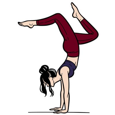a woman doing a handstand