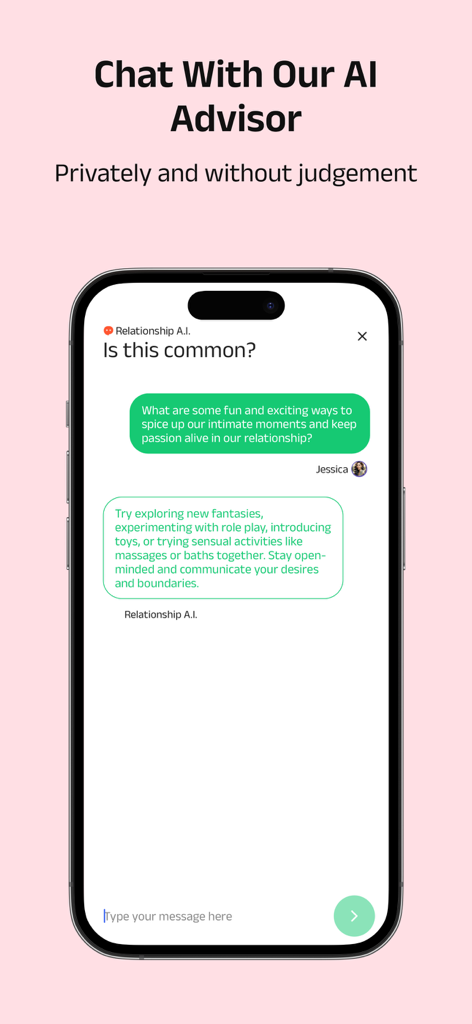 Kuizu: Couples Relationship AI - A private and non-judgmental chat interface between a user and the Kuizu AI relationship advisor.