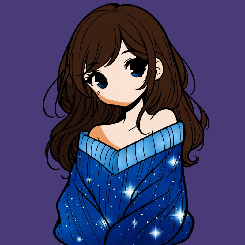 shy pretty girl wearing a sweater that is falling off one shoulder portrait
