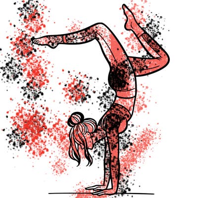 a woman doing a handstand