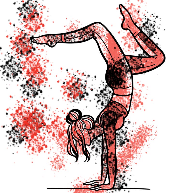 a woman doing a handstand