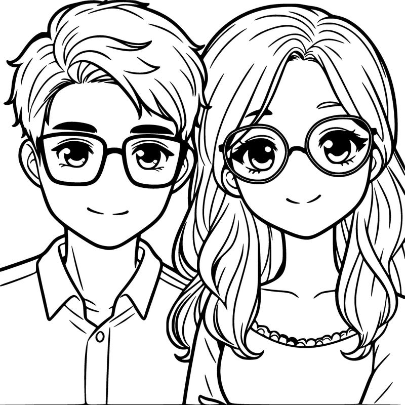 a couple with glasses