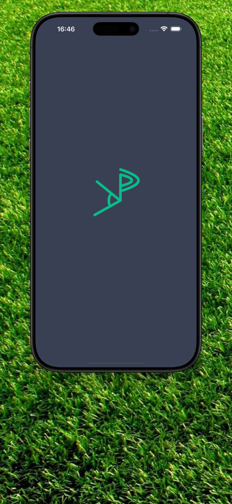 어두운 배경에 녹색 로고가 표시되는 Lineupper 앱 스플래시 화면