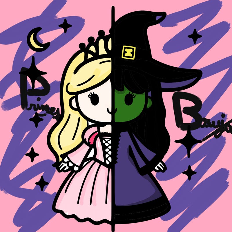 split princess and witch