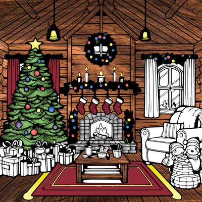 christmas house interior