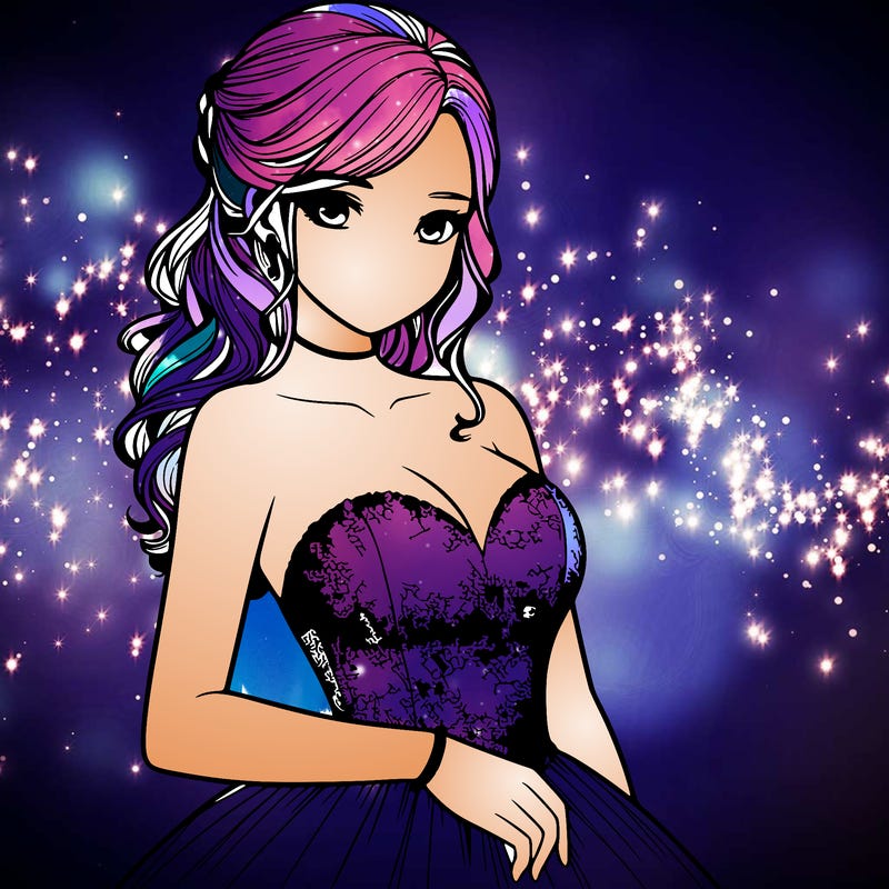 realistic girl in prom dress