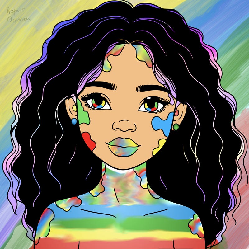 beautiful black girl with vitiligo