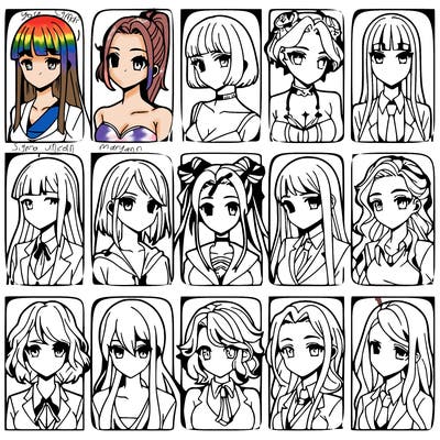 girls that look diffrent anime