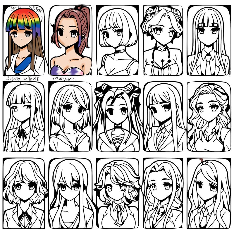 girls that look diffrent anime