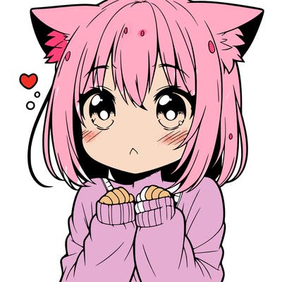 shy anime catgirl