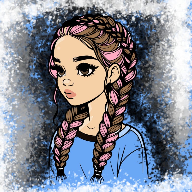 realistic girl with braids