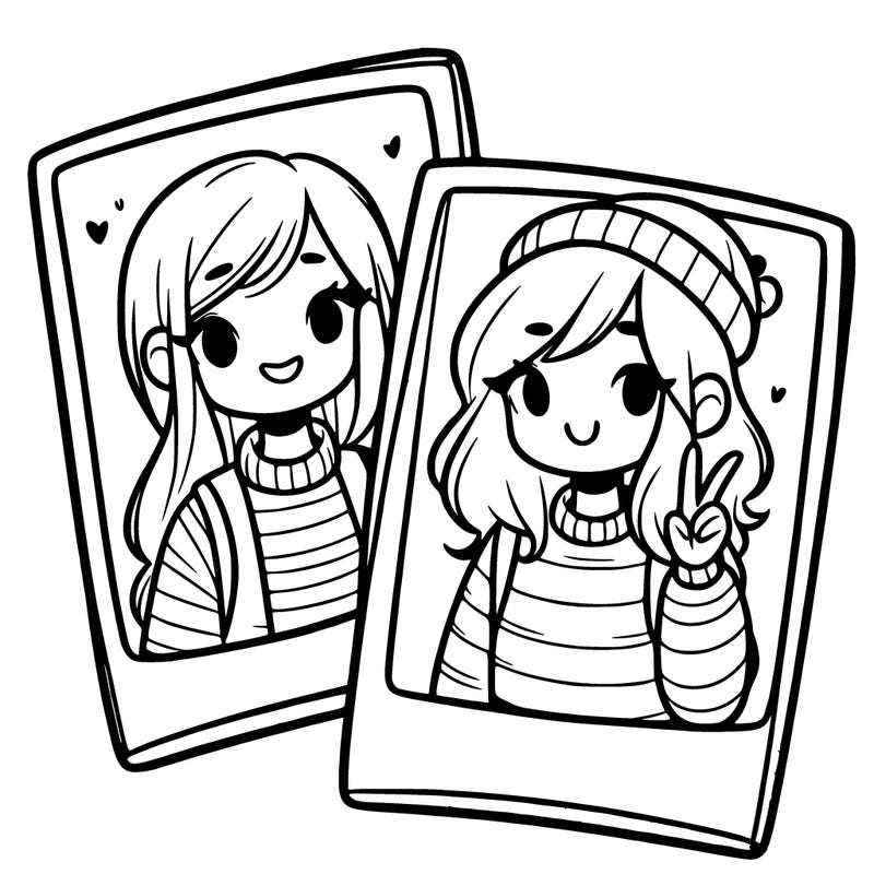picture of two girls polaroid pictures