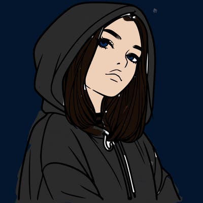 a realistic girl in a hoodie