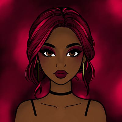 realistic girl with makeup on