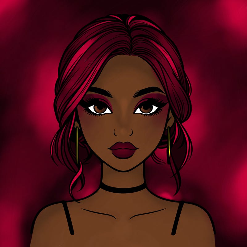 realistic girl with makeup on