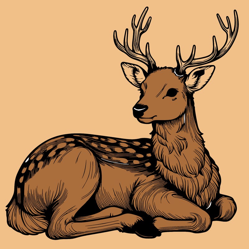 realistic deer with antlers