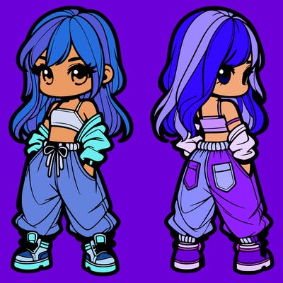 girl in crop top and baggy pants