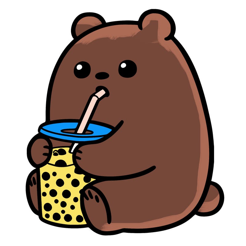 bare drinking boba tea