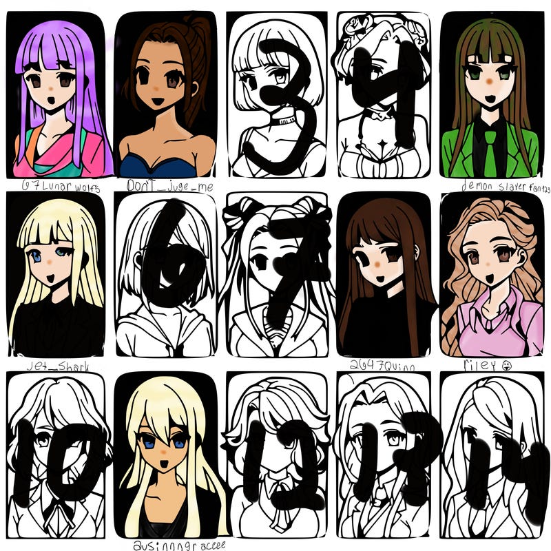 girls that look diffrent anime