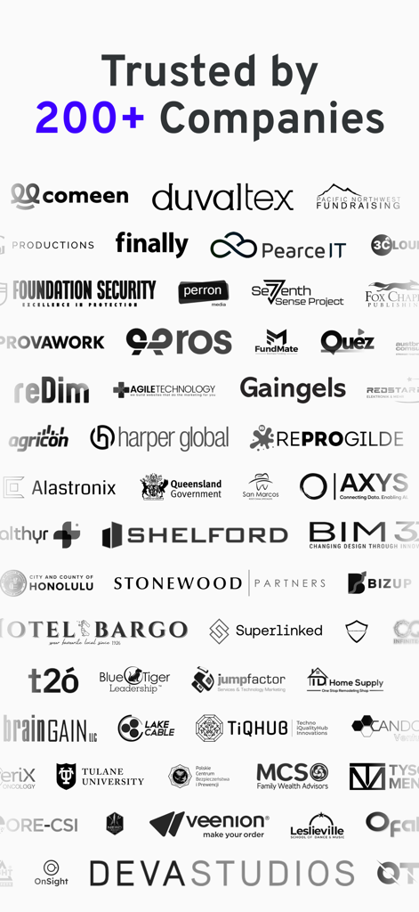 Logotipos de más de 200 empresas que confían en Ninja AI