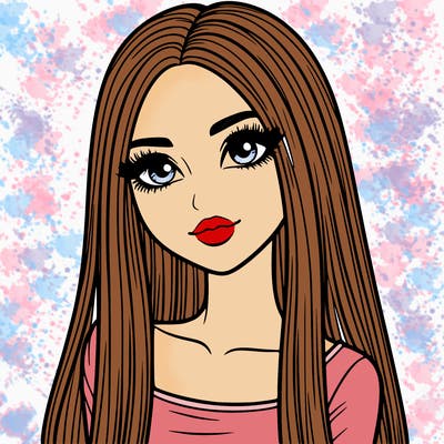 realistic girl with straight and long hair