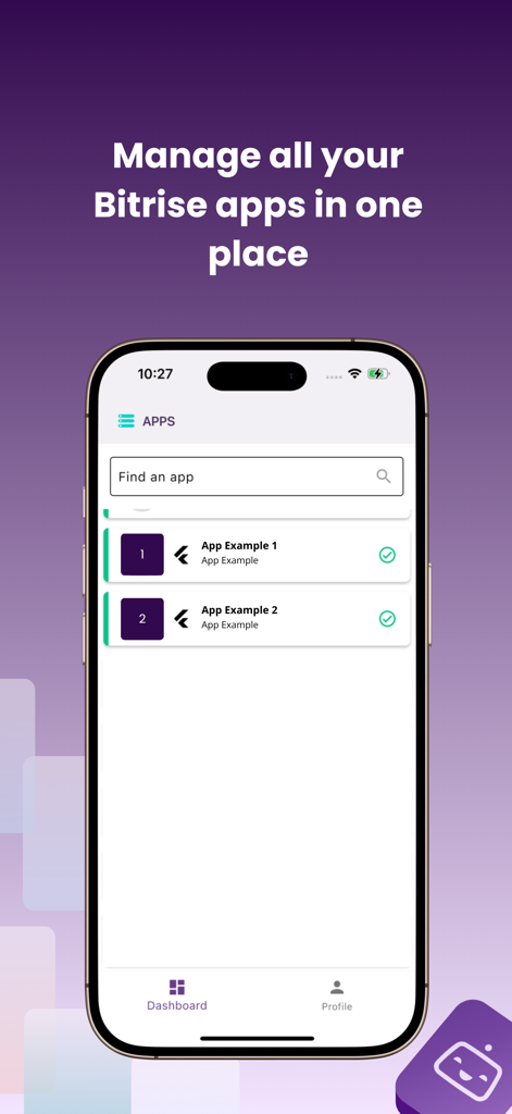 BitMagic - BitMagic app interface on iPhone showing a list of Bitrise CI projects for centralized management