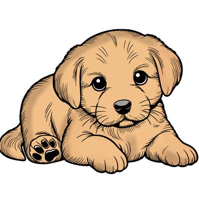 a cute realistic puppy