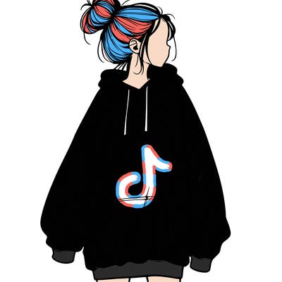 realistic girl with a oversized sweatshirt on and a bun