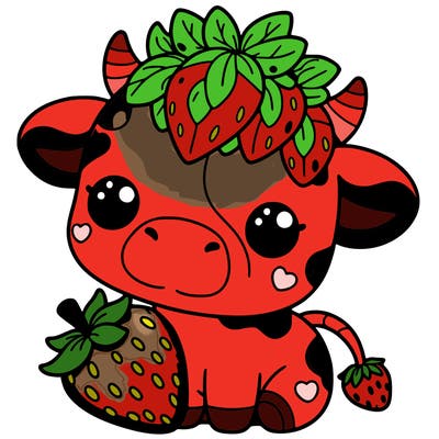 cute strawberry cow
