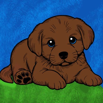 a cute realistic puppy