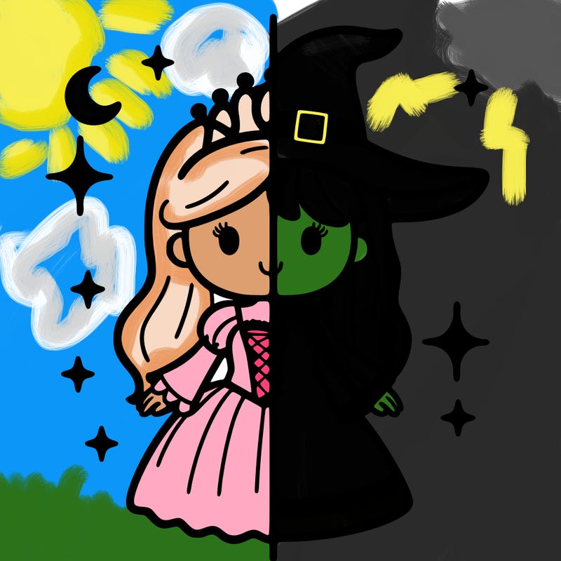 split princess and witch