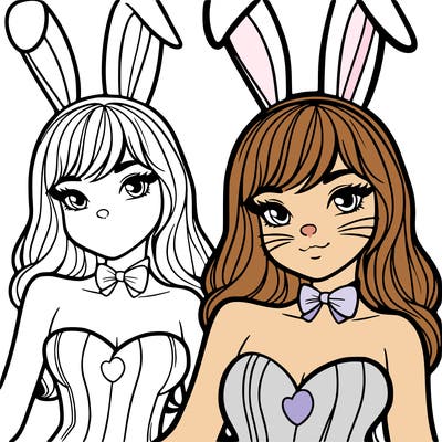 woman with bunny costume