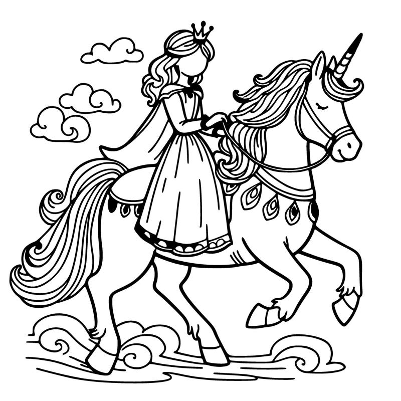 a princess on the back of a unicorn
