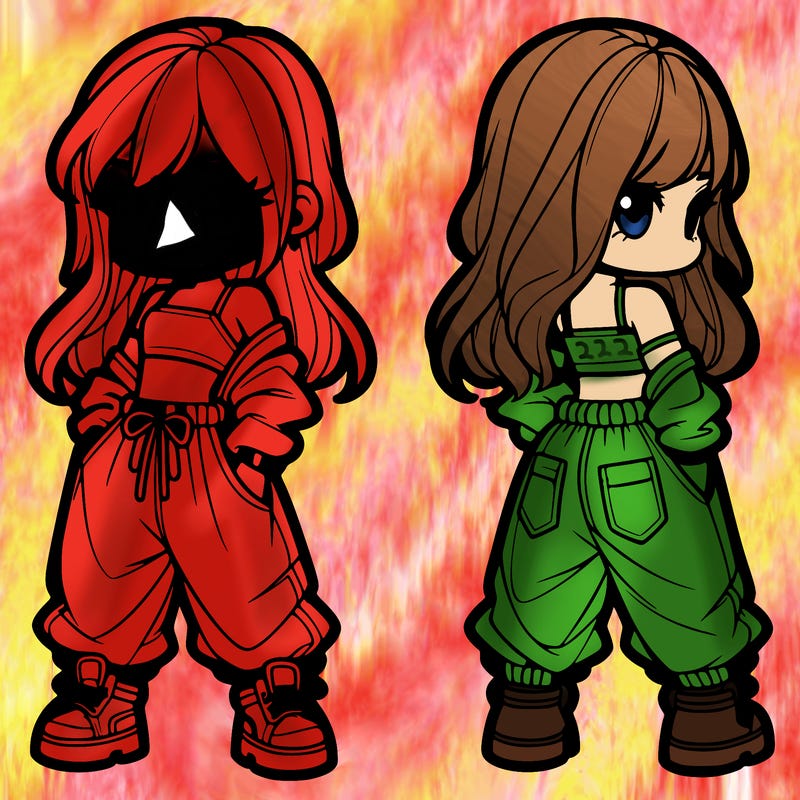 girl in crop top and baggy pants