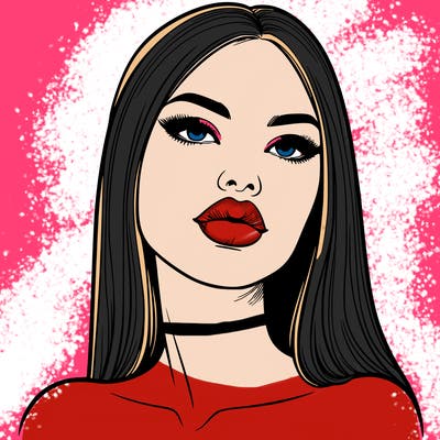 realistic woman with full lips